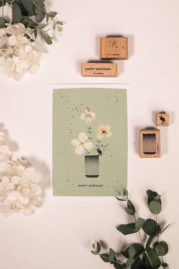 Kreativ Stempeln DIY: Geburtstagskarte mit Hortensienblüten